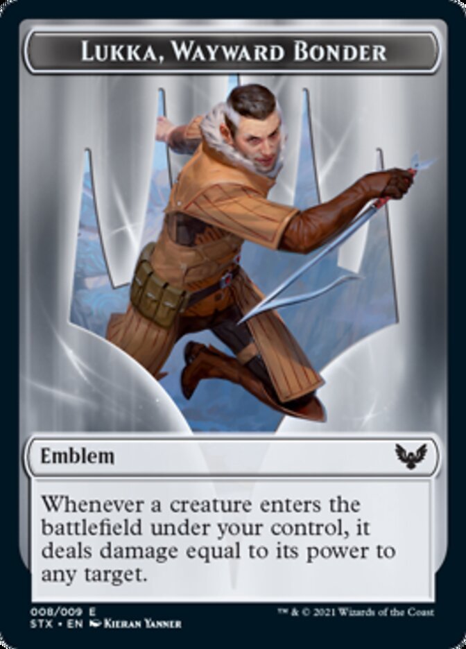 Fractal // Lukka, Wayward Bonder Emblem Double-Sided Token [Strixhaven: School of Mages Tokens] | RetroPlay Games