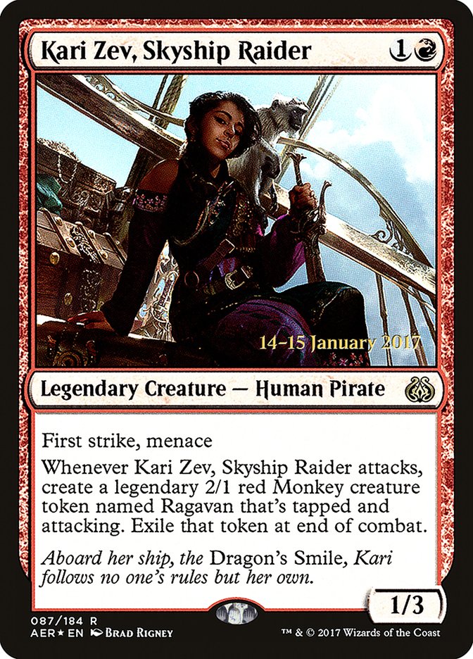 Kari Zev, Skyship Raider [Aether Revolt Prerelease Promos] | RetroPlay Games