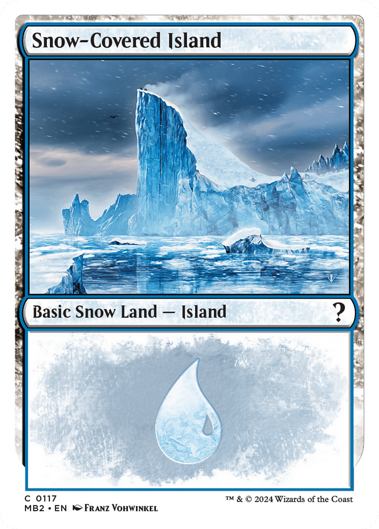 Snow-Covered Island (White Border) [Mystery Booster 2] | RetroPlay Games