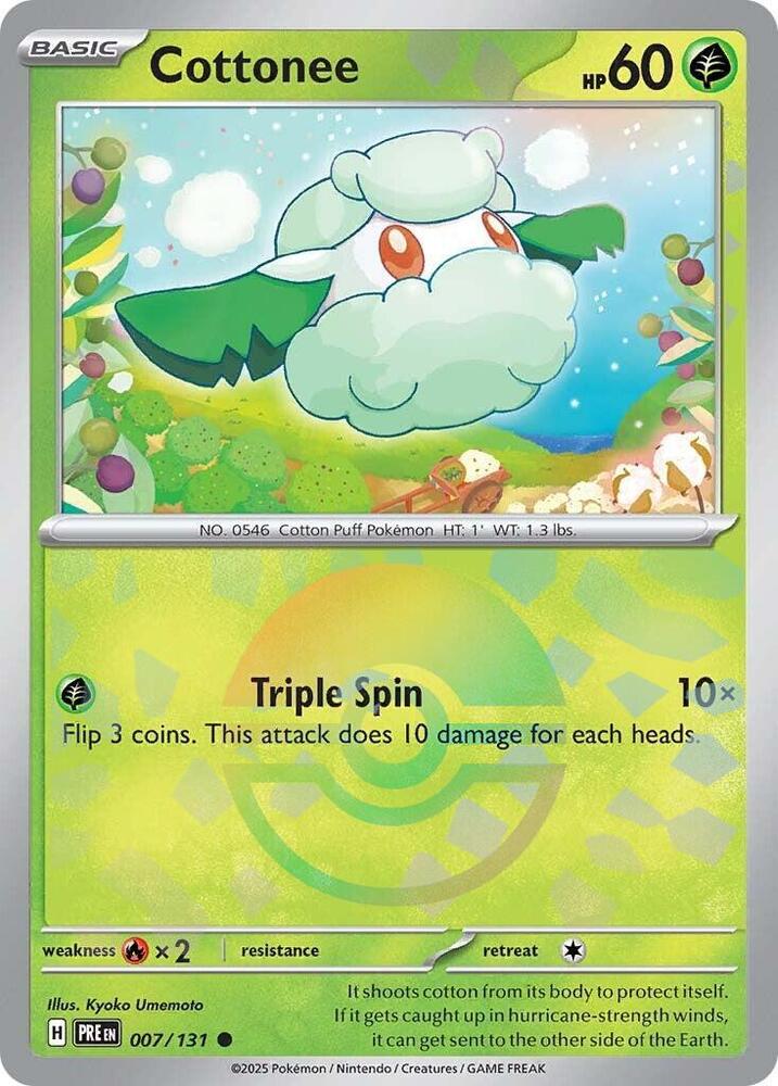 Cottonee (007/131) (Poke Ball Pattern) [Scarlet & Violet: Prismatic Evolutions] | RetroPlay Games