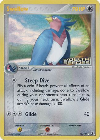 Swellow (32/113) (Stamped) [EX: Delta Species] | RetroPlay Games