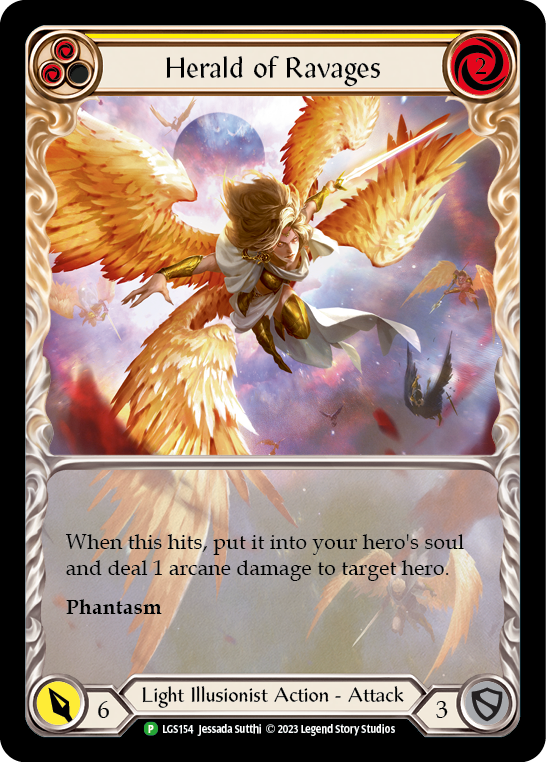 Herald of Ravages (Yellow) (Extended Art) [LGS154] (Promo)  Rainbow Foil | RetroPlay Games