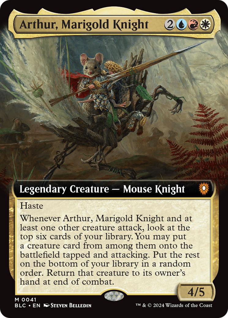 Arthur, Marigold Knight (Extended Art) [Bloomburrow Commander] | RetroPlay Games