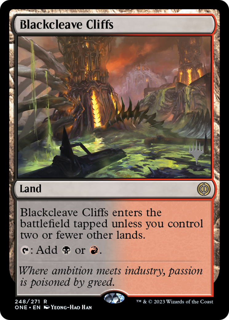 Blackcleave Cliffs (Promo Pack) [Phyrexia: All Will Be One Promos] | RetroPlay Games