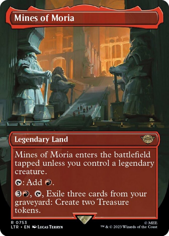 Mines of Moria (Borderless Alternate Art) (Surge Foil) (753) [The Lord of the Rings: Tales of Middle-Earth] | RetroPlay Games