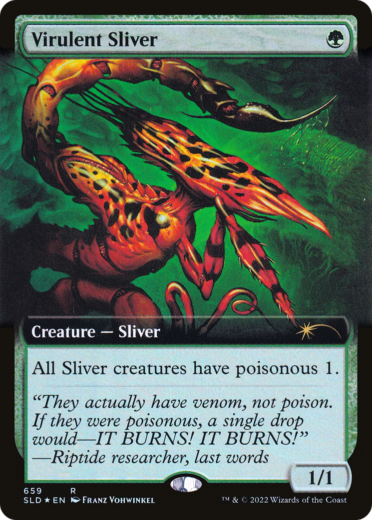 Virulent Sliver (Extended Art) (Step-and-Compleat Foil) [Secret Lair Drop Promos] | RetroPlay Games