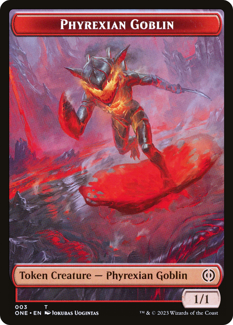 Phyrexian Goblin // The Hollow Sentinel Double-Sided Token [Phyrexia: All Will Be One Tokens] | RetroPlay Games