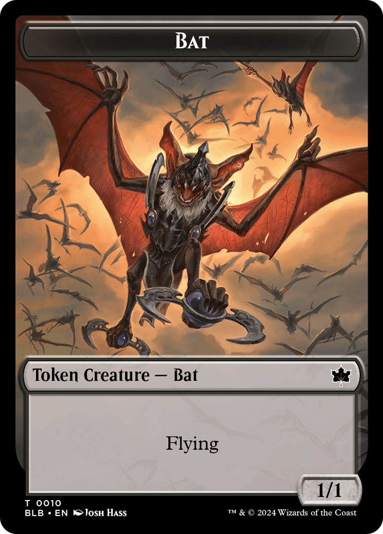 Bat // Warren Warleader Double-Sided Token [Bloomburrow Tokens] | RetroPlay Games