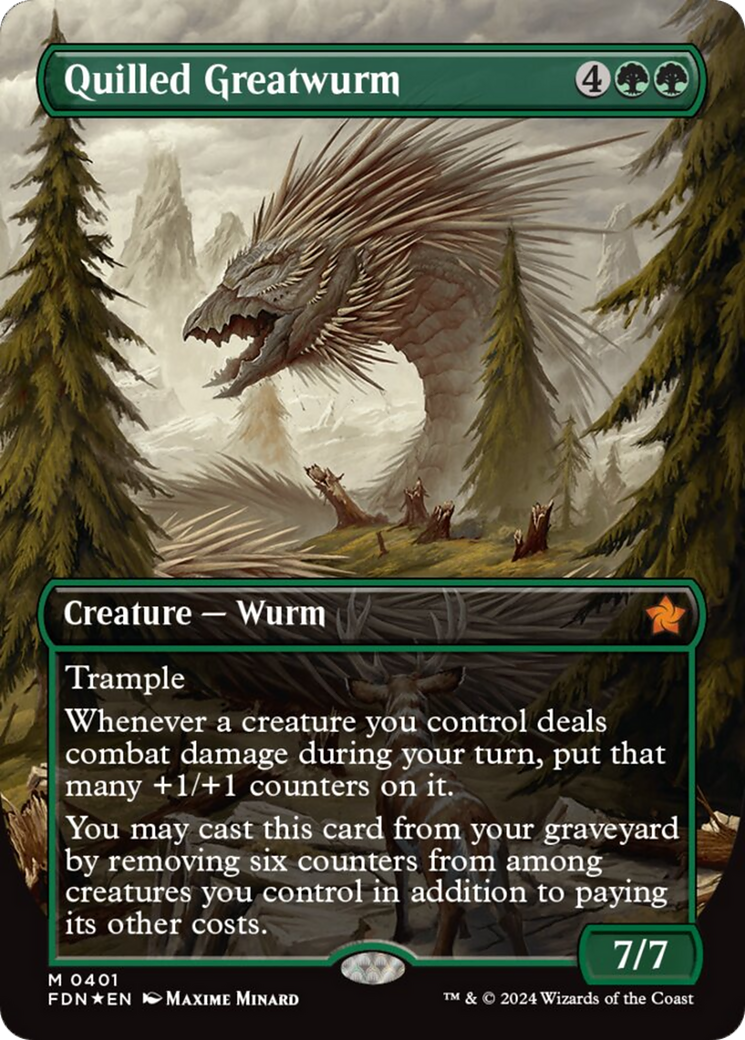 Quilled Greatwurm (Borderless) (Mana Foil) [Foundations] | RetroPlay Games