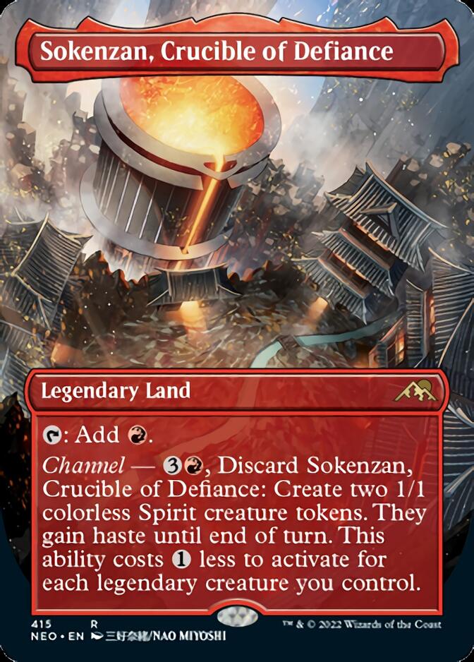 Sokenzan, Crucible of Defiance (Borderless Alternate Art) [Kamigawa: Neon Dynasty] | RetroPlay Games