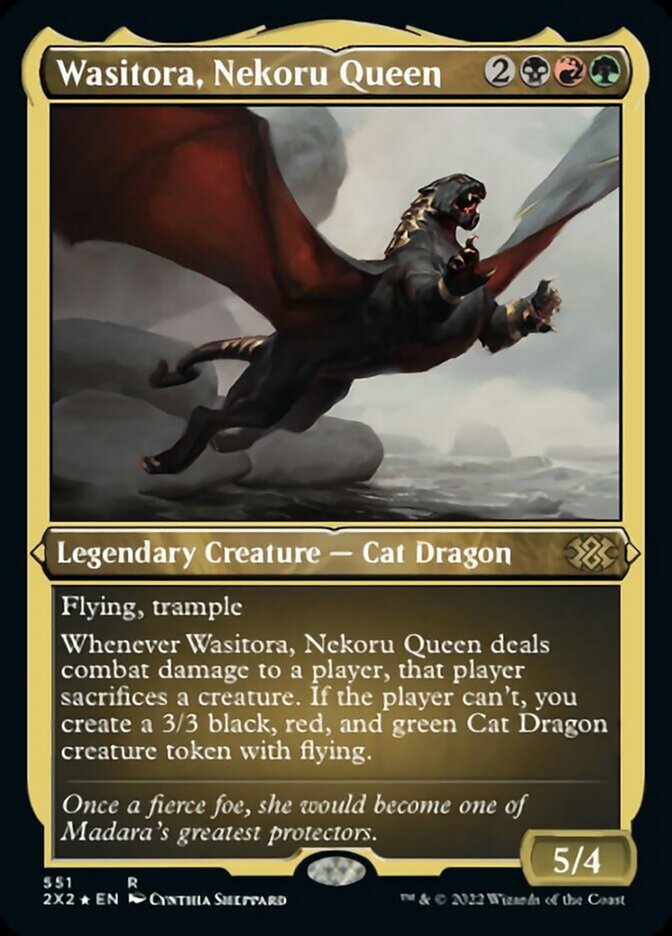 Wasitora, Nekoru Queen (Foil Etched) [Double Masters 2022] | RetroPlay Games