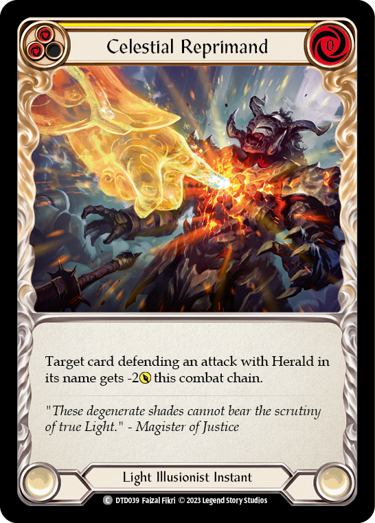 Celestial Reprimand (Yellow) [DTD039] (Dusk Till Dawn)  Rainbow Foil | RetroPlay Games