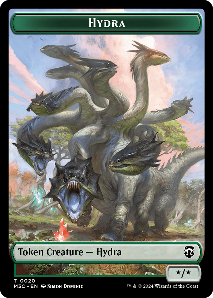 Hydra (Ripple Foil) // Boar Double-Sided Token [Modern Horizons 3 Commander Tokens] | RetroPlay Games