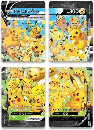 Pikachu V-UNION (Set of 4) [Sword & Shield: Black Star Promos] | RetroPlay Games