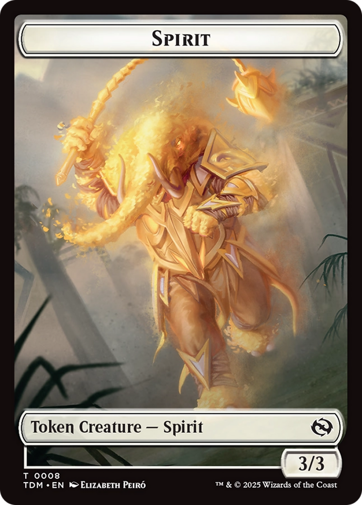 Spirit (0008) // Spirit (0009) Double-Sided Token [Tarkir: Dragonstorm Tokens] | RetroPlay Games