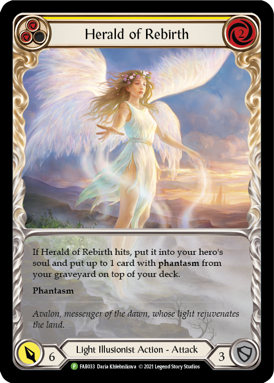 Herald of Rebirth (Yellow) [FAB033] (Promo)  Rainbow Foil | RetroPlay Games