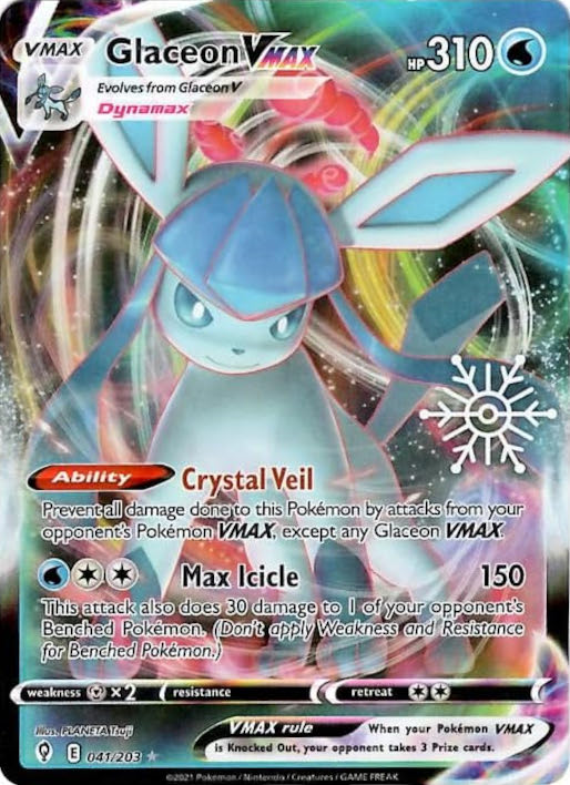 Glaceon VMAX (041/203) (Holiday Calendar) [Sword & Shield: Evolving Skies] | RetroPlay Games