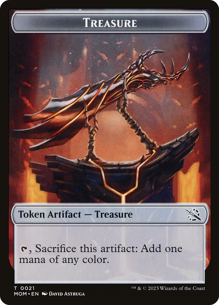 Treasure (21) // Wrenn and Realmbreaker Emblem Double-Sided Token [March of the Machine Tokens] | RetroPlay Games