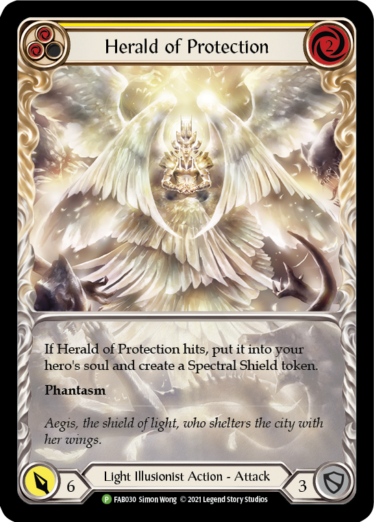 Herald of Protection (Yellow Extended Art) [FAB030] (Promo)  Rainbow Foil | RetroPlay Games