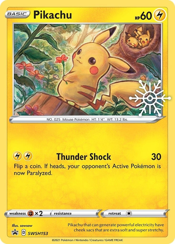 Pikachu (SWSH153) (Holiday Calendar) [Sword & Shield: Black Star Promos] | RetroPlay Games