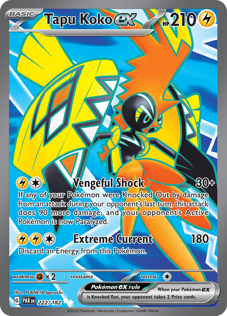 Tapu Koko ex (222/182) [Scarlet & Violet: Paradox Rift] | RetroPlay Games