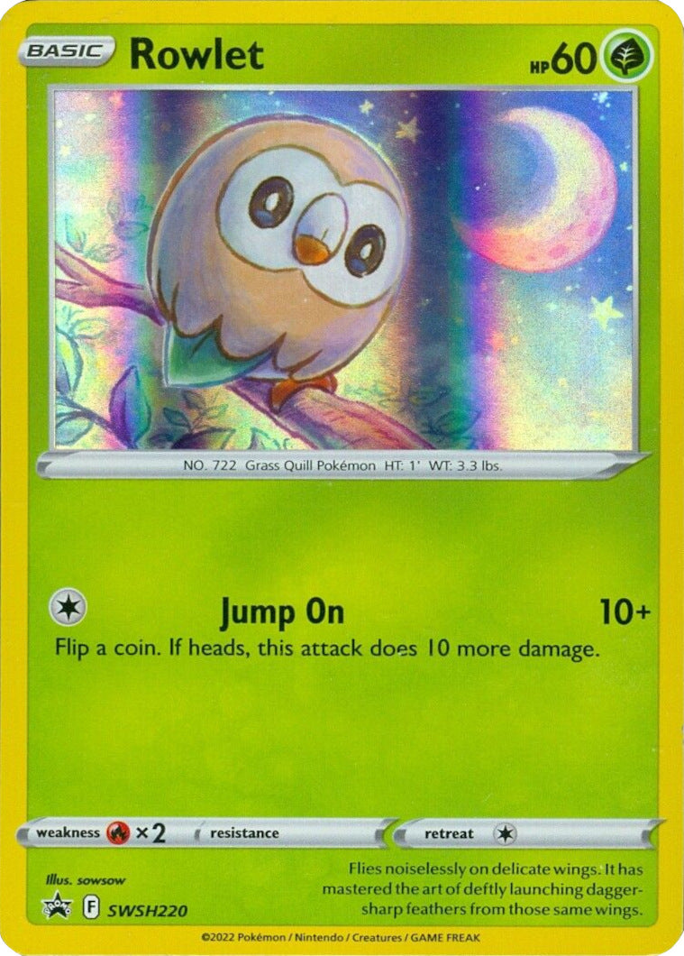 Rowlet (SWSH220) (Cosmos Holo) [Sword & Shield: Black Star Promos] | RetroPlay Games