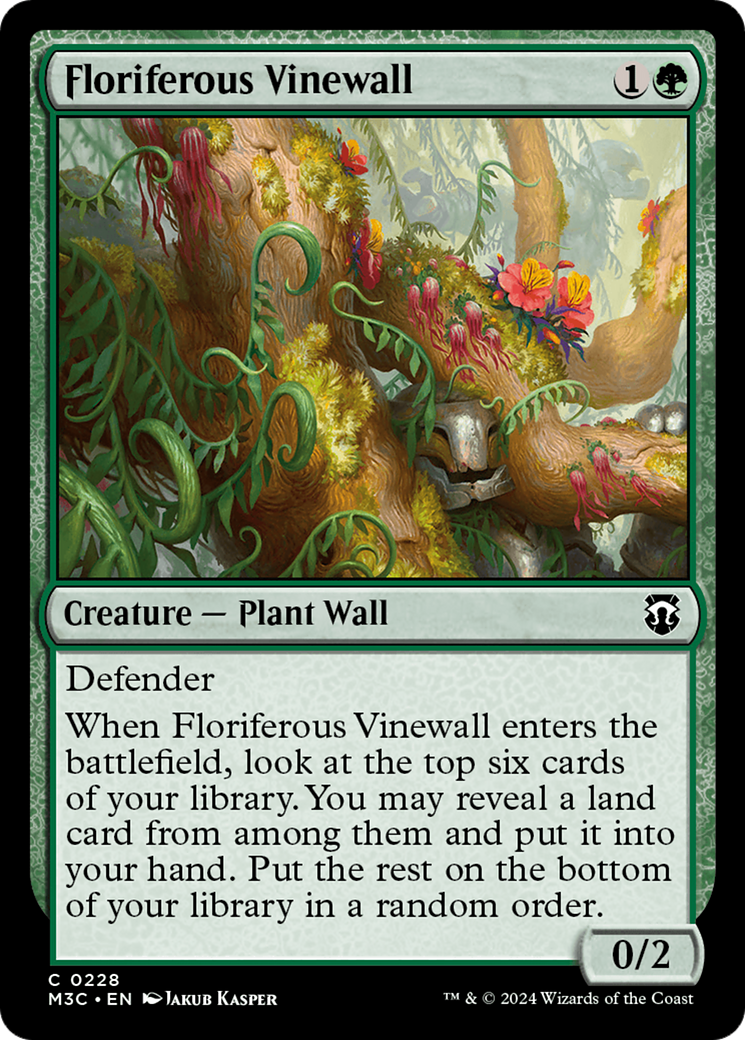 Floriferous Vinewall (Ripple Foil) [Modern Horizons 3 Commander] | RetroPlay Games