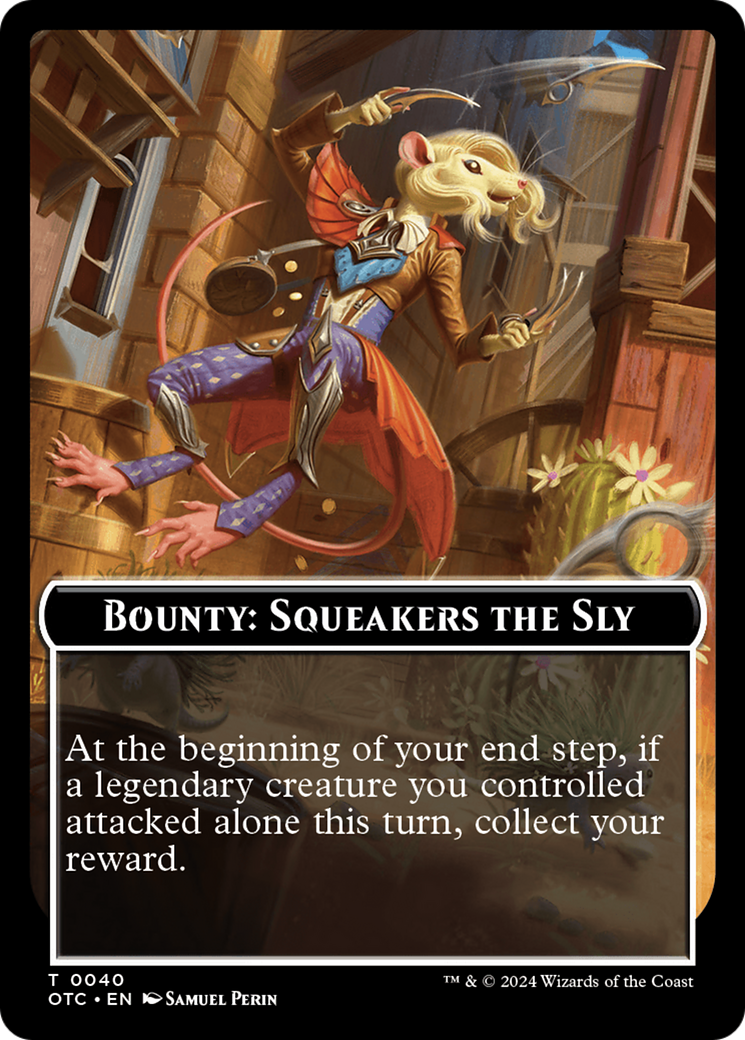 Bounty: Squeakers the Sly // Bounty Rules Double-Sided Token [Outlaws of Thunder Junction Commander Tokens] | RetroPlay Games