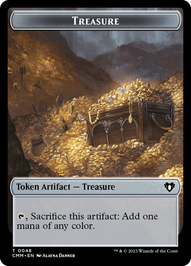 Treasure // Stoneforged Blade Double-Sided Token [Commander Masters Tokens] | RetroPlay Games