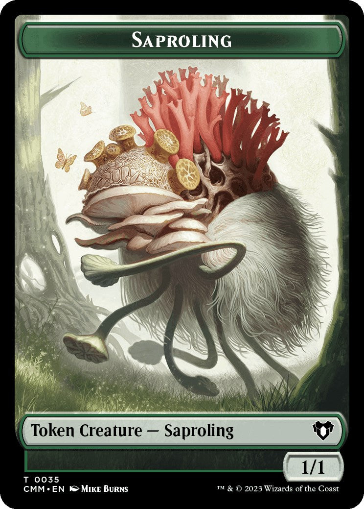 Saproling // Elf Druid Double-Sided Token [Commander Masters Tokens] | RetroPlay Games