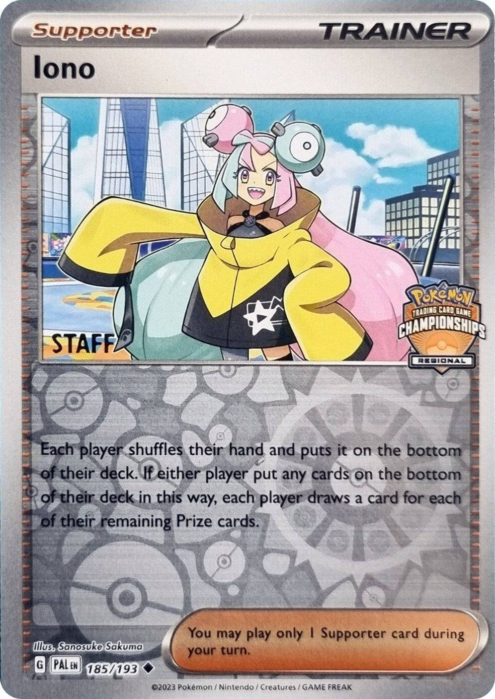 Iono (185/193) (Regional Championships Promo Staff) [League & Championship Cards] | RetroPlay Games