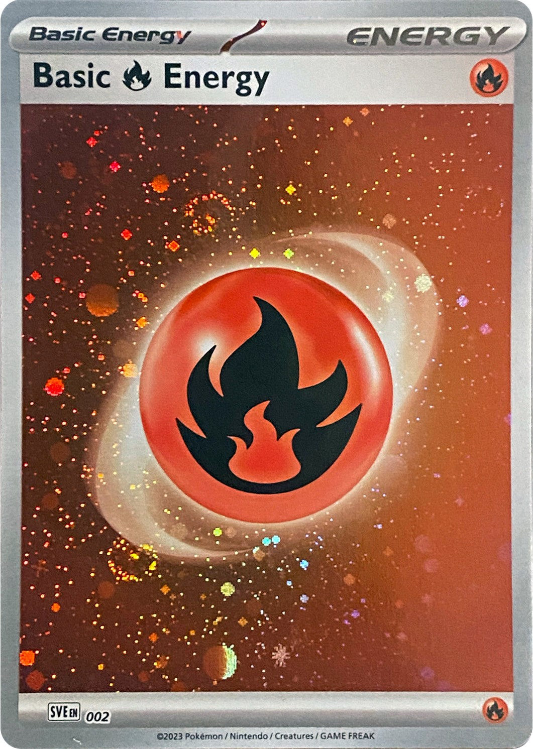 Basic Fire Energy (002) (Cosmos Holo) [Scarlet & Violet: Base Set] | RetroPlay Games