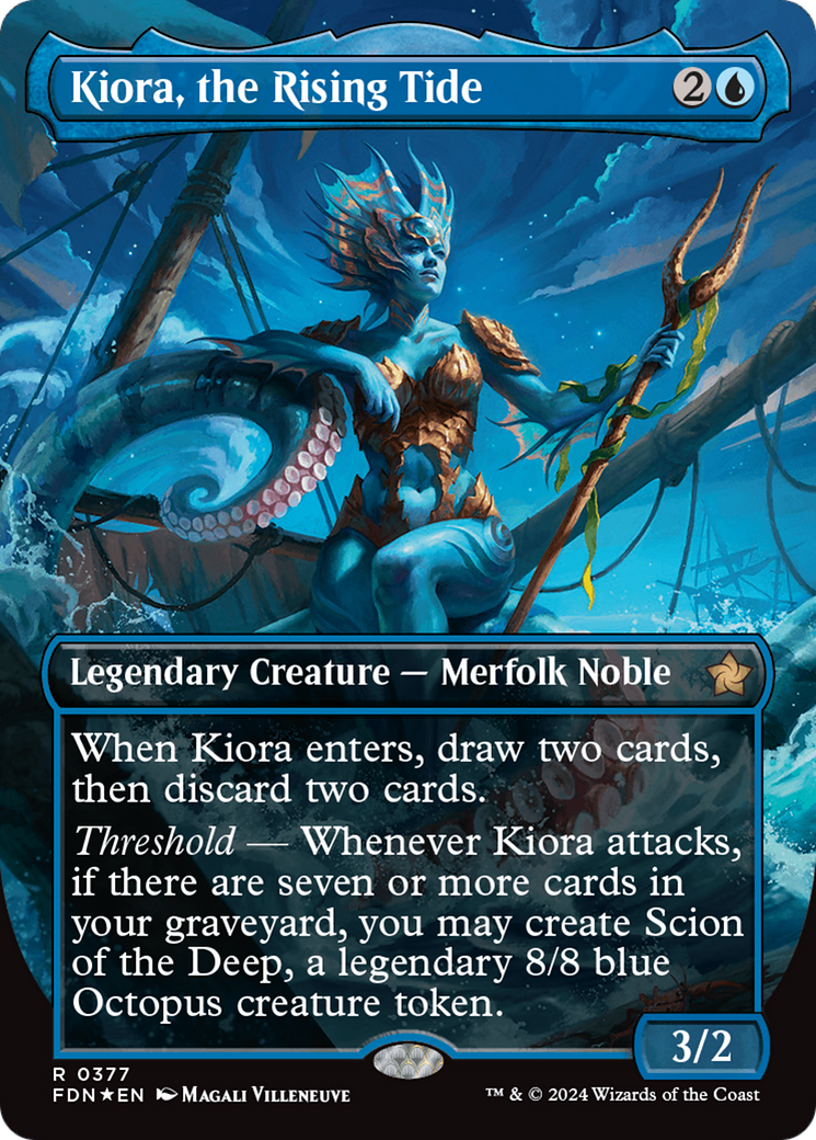 Kiora, the Rising Tide (Borderless) (Mana Foil) [Foundations] | RetroPlay Games