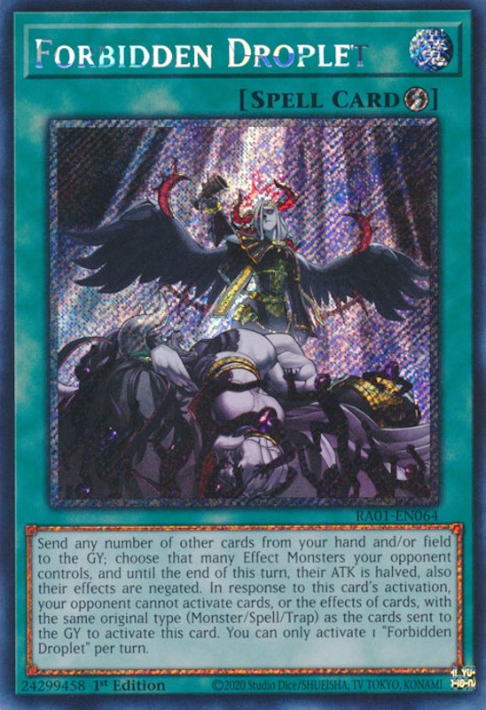 Forbidden Droplet [RA01-EN064] Platinum Secret Rare | RetroPlay Games