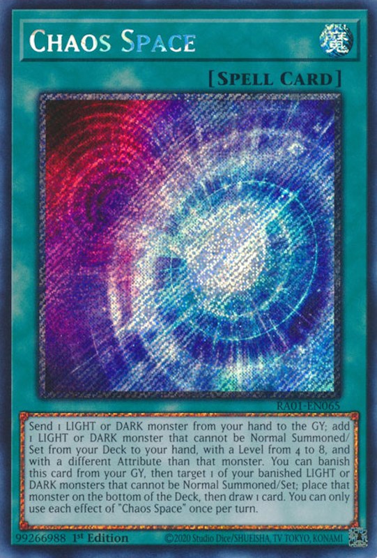 Chaos Space [RA01-EN065] Platinum Secret Rare | RetroPlay Games