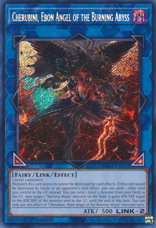 Cherubini, Ebon Angel of the Burning Abyss [RA01-EN042] Secret Rare | RetroPlay Games