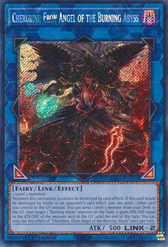 Cherubini, Ebon Angel of the Burning Abyss [RA01-EN042] Platinum Secret Rare | RetroPlay Games