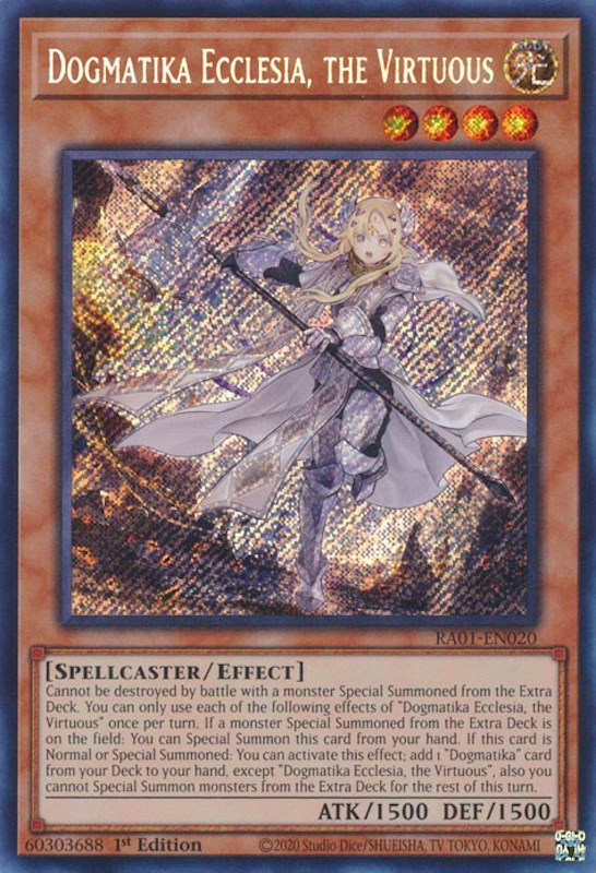 Dogmatika Ecclesia, the Virtuous [RA01-EN020] Secret Rare | RetroPlay Games