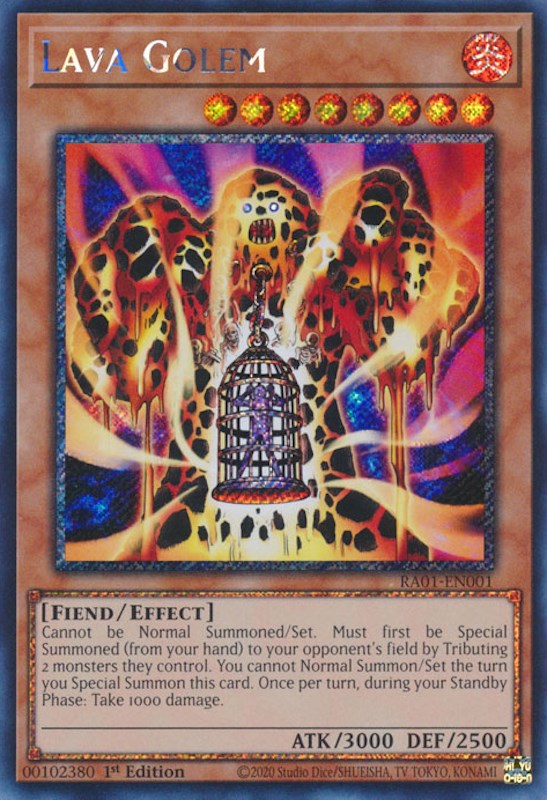 Lava Golem [RA01-EN001] Platinum Secret Rare | RetroPlay Games