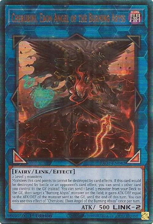 Cherubini, Ebon Angel of the Burning Abyss [RA01-EN042] Prismatic Ultimate Rare | RetroPlay Games