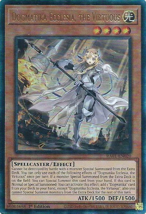 Dogmatika Ecclesia, the Virtuous [RA01-EN020] Prismatic Ultimate Rare | RetroPlay Games