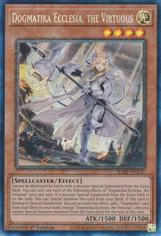 Dogmatika Ecclesia, the Virtuous [RA01-EN020] Prismatic Collector's Rare | RetroPlay Games