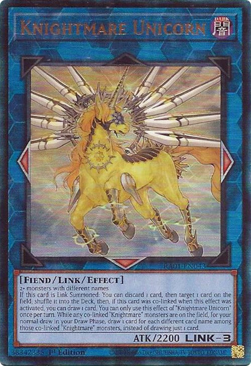 Knightmare Unicorn [RA01-EN043] Prismatic Ultimate Rare | RetroPlay Games