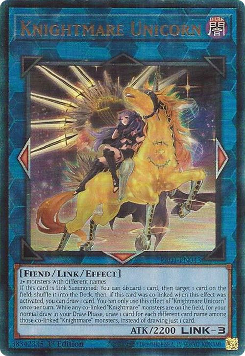 Knightmare Unicorn (Alternate Art) [RA01-EN043] Prismatic Ultimate Rare | RetroPlay Games