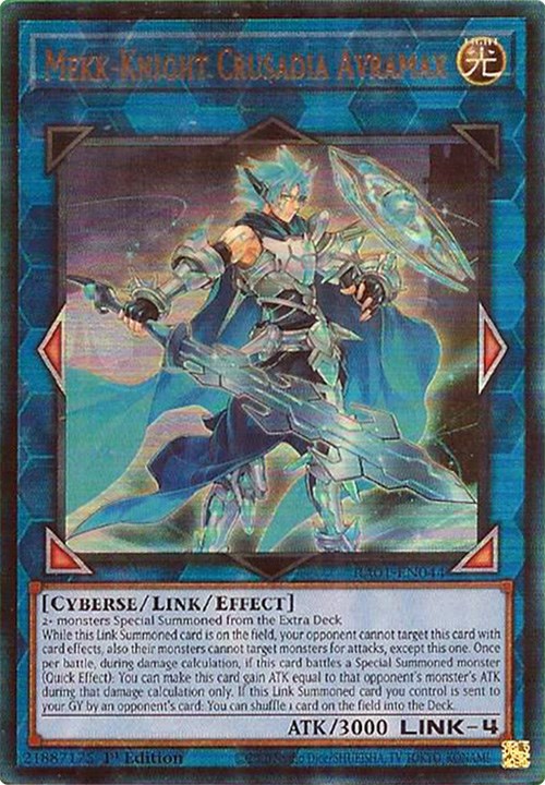 Mekk-Knight Crusadia Avramax [RA01-EN044] Prismatic Ultimate Rare | RetroPlay Games