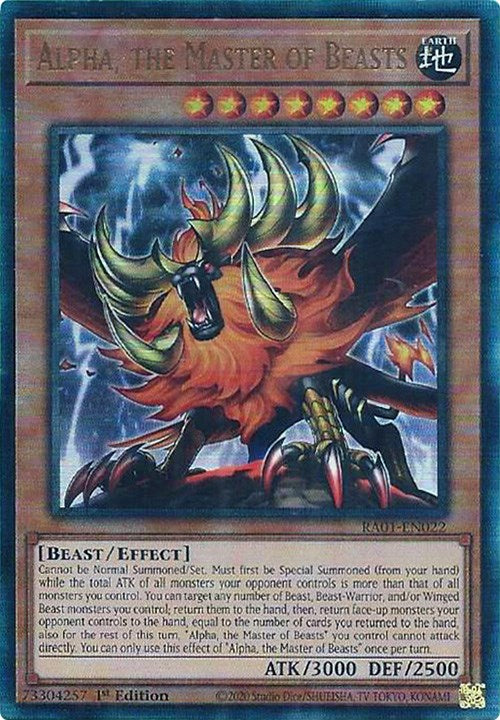 Alpha, the Master of Beasts [RA01-EN022] Prismatic Ultimate Rare | RetroPlay Games