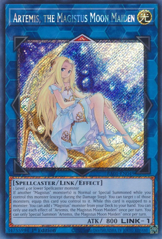 Artemis, the Magistus Moon Maiden [RA01-EN049] Platinum Secret Rare | RetroPlay Games