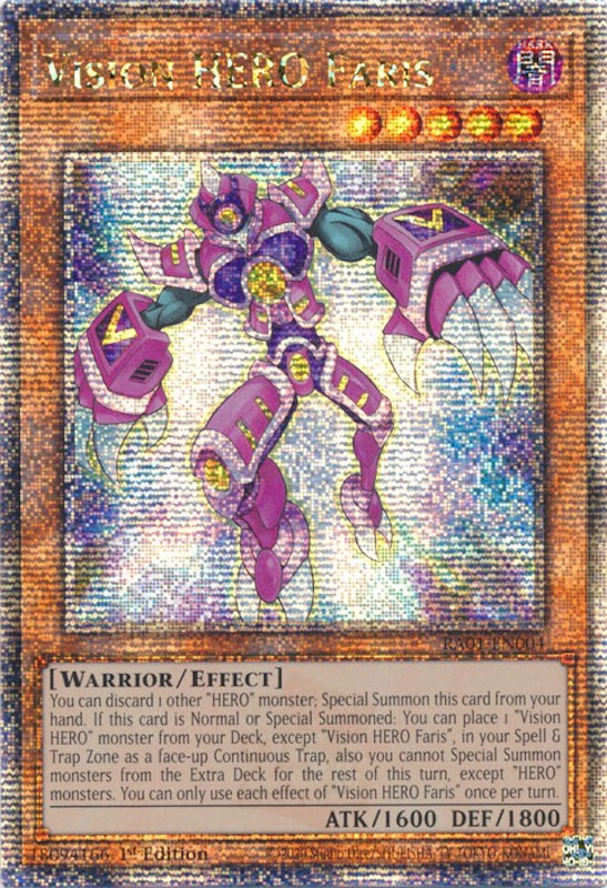 Vision HERO Faris [RA01-EN004] Quarter Century Secret Rare | RetroPlay Games