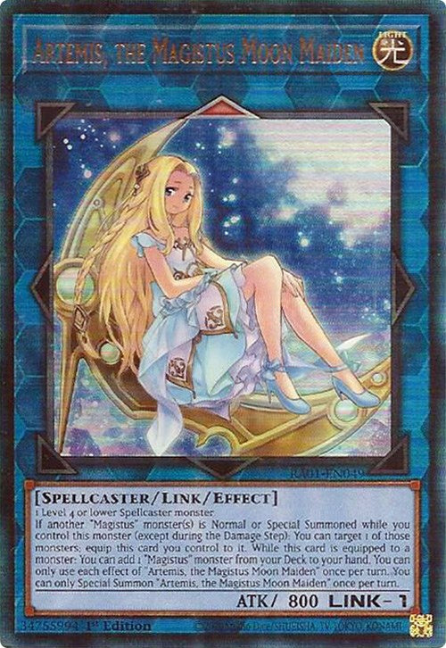 Artemis, the Magistus Moon Maiden [RA01-EN049] Prismatic Ultimate Rare | RetroPlay Games