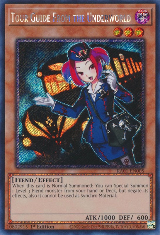 Tour Guide From the Underworld [RA01-EN005] Platinum Secret Rare | RetroPlay Games